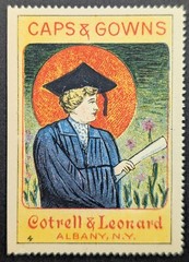 Vintage Cotrell & Leonard Caps & Gowns Albany New York Poster Stamp