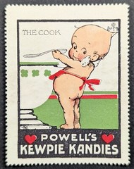 Vintage Powell’s Kewpie Kandies Candy Cherub Cook Poster Stamp