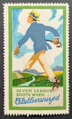 Vintage O’Sullivan’s Seven League Boots Rubber Shoes Poster Stamp