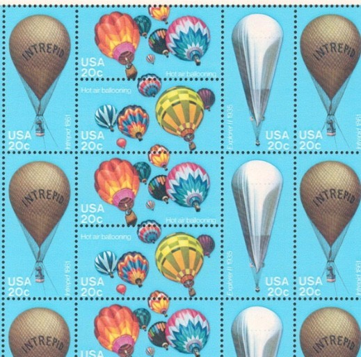 United States Hot Air Balloon 20¢ Postage Stamp #2032-35 Pack of 100
