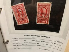 US Stamp revenue Bob Documentary 1940 R300 $1 Used (2x)