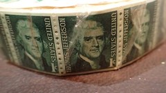 Scott 1299 1968 1c Prominent American Thomas Jefferson COIL ROLL OF 3000 Sealed