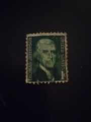 Thomas Jefferson One Cent Stamp Vintage Unused