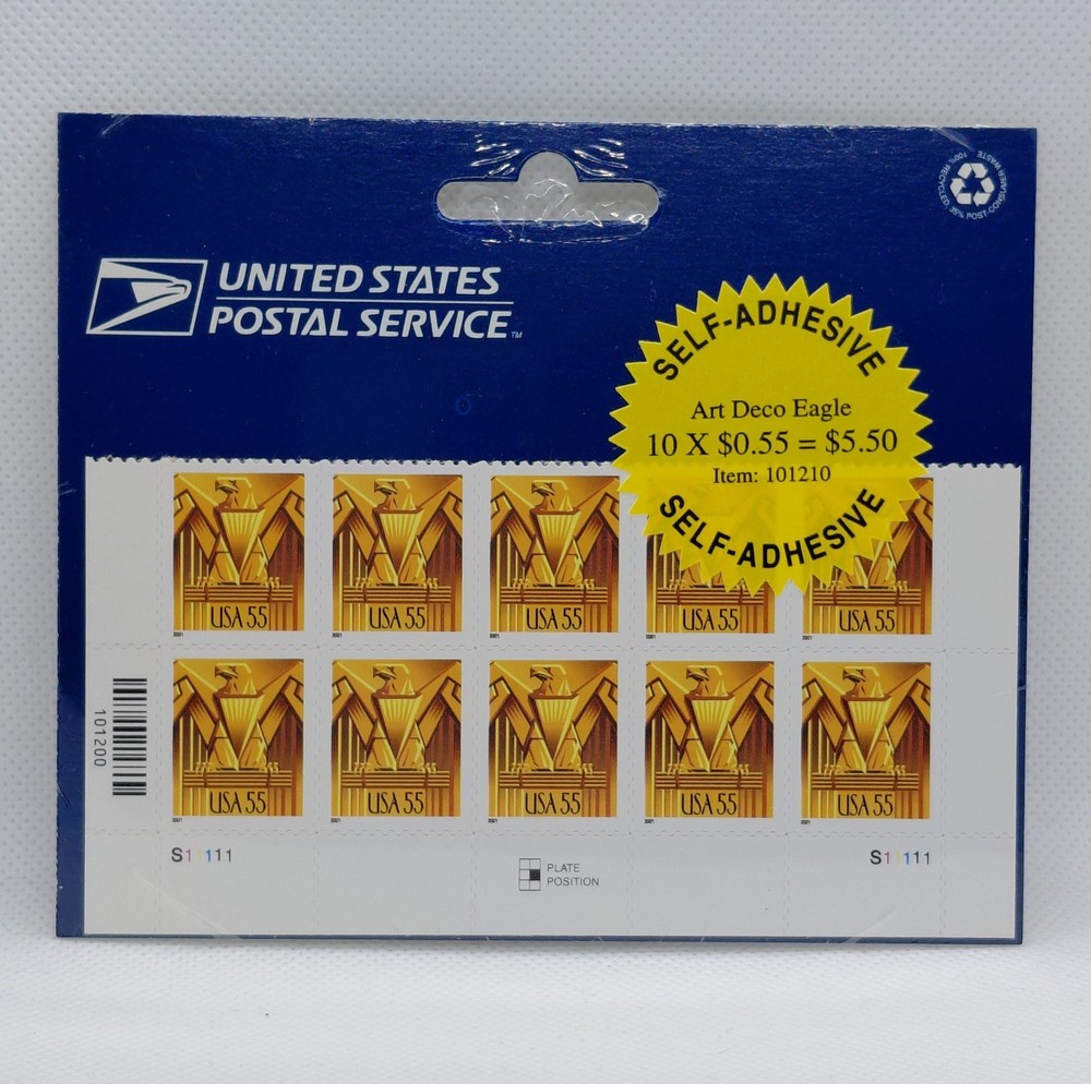 USPS Stamps 101200 Art Deco Eagle Sealed 101210