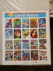 Super Heroes Postage Stamp, sheet of 20 stamps, Scott #4159 Full Sheet, MNH