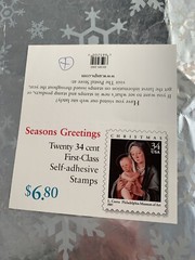 ❤️US SCOTT Book of 20 SEASONS GREETINGS STAMPS 32 CENT Madonna