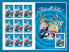 Loony Tunes Die-Cut Error on 10th Stamp not perforated 3535 Warner Bros 34c MNH