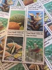 12 Vintage Coral Reef stamps For Holiday,Wedding And Dressing Up Your Mail