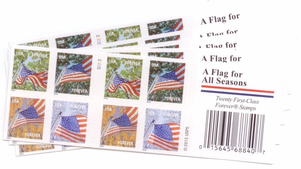 100 Multicolor Forever Stamps A Flag For All Seasons USPS Self Adhesive