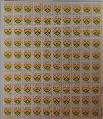 US SCOTT 2248 PANE OF 50 LOVE HEART STAMPS 22 CENT FACE MNH