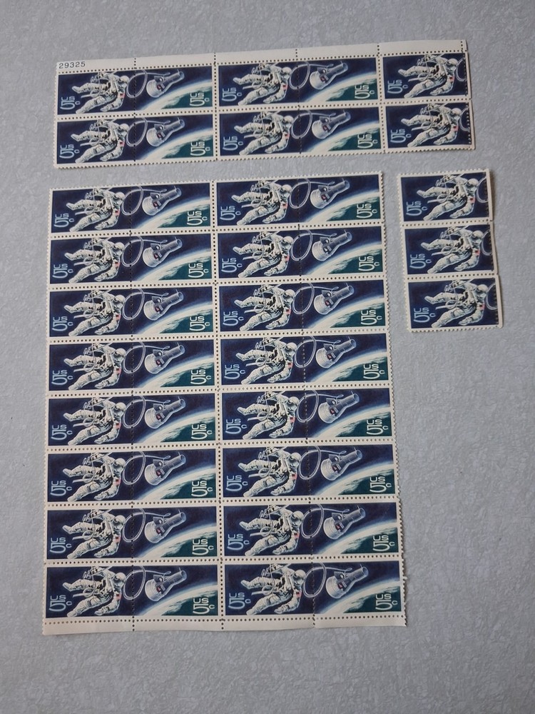 US Postage Astronaut outer Space 5Cents Block 45 Stamps Unused NASA Set Rare