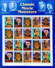 CLASSIC MOVIE MONSTERS Vintage USPS STAMP PAGE United States Postal Service
