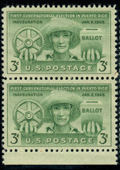 USA – 1949 – Puerto Rico election – 3¢ x2 – #2918