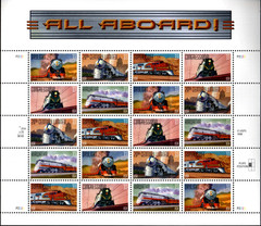 US Stamps – 8 sheets Trains/Dinosaurs/Space/Aircraft/Animals (Face Value $54.50)
