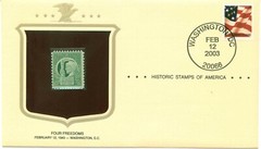 2003 Historic Stamps Of America 1943 1c Four Freedoms Washington DC