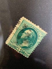 U.S. Sc. #147, 1870 3-cent Green George Washington Fancy Cancel (1x) Used