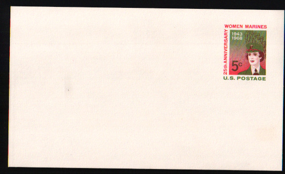 1968 5c Postal Card – Women Marines Scott #UX56 FD082