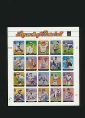 Baseball Legends Lot of FIVE Mint NH Full Sheets. USA #3408 a-t Issued in 2000
