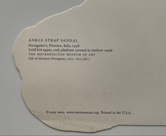 postcard Metropolitan Museum Ferragamo sandals high heels card
