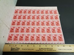 Vtg 1956 Benjamin Franklin 250th Anniversary 3 Cent Postage Stamp Sheet 50 Total