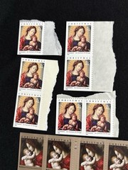 Unused USPS Christmas Stamp Lot Madonna Child Forever 37c 39c 1991-2018 MNH