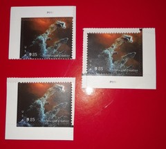 Three (3) Singles US Priority Stamp of $9.85 PILLARS OF CREATION. USA Sc # 5827