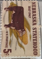 Nebraska Statehood 1867-1967 5 Cent US Postage Stamp Historical Event
