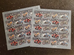 Lot of 8 Sheets Muscle Cars, 50s Fins, Motorcycles Postage Stamp MNH Full Sheets