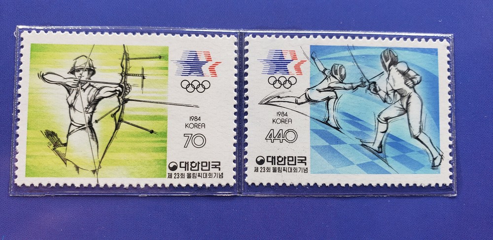 South Korea 1984 Olympic Games Philatelic Panel Stamps *Fencing* MNH