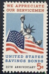 #1320 5¢ SAVINGS BOND SERVICEMEN LOT OF 400 MINT STAMPS, SPICE UP YOUR MAILINGS!