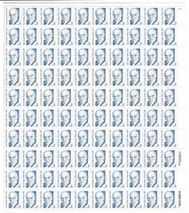 US SCOTT 2170 PANE OF 100 PAUL DUDLEY WHITE STAMPS 3 CENT FACE MNH