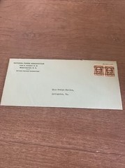 RARE! 2 US 1/2 Cent Nathan Hale Stamps With 1937 Letter Included!
