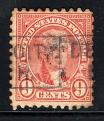 U.S. Stamp – (circa 1926) – 9¢ Thomas Jefferson (perf 10) SC# 590