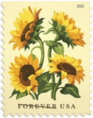 Sunflowers 2026 (2 Books of 20) Flowers First-Class Mail Forever Postage Stamps