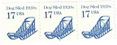 United States 17¢ 1986 Dog Sled 1920s Postage Stamp #2135 x 100 Singles
