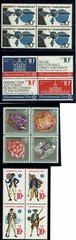 4 10c BLOCKS OF 4 @ FACE VALUE – SCOTT 1538-41, 1543-46, 1557, 1565-68, – MNH
