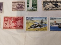 25 VINTAGE STAMP LOT Falkland Islands «Canal Zone» NRA James Weldon Chennault