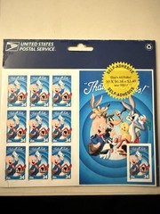 USA 2001 PORKY PIG “THAT’S ALL FOLKS!» SEALED PANE OF 10 STAMPS SCOTT 3534 MNH