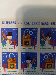 Vintage Christmas Stamps Protect Your Health Fight TB 1963