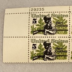 MINT 1967 DAVY CROCKETT Block of 4 Collectible Unused Stamps US Postage