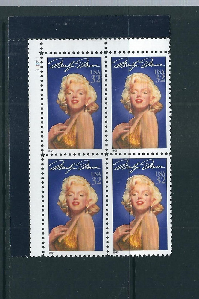 USA SC # 2967 Marilyn Monroe. Block Of 4 Plate Number . MNH…