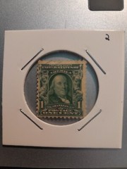 US Postage Stamps Scott #300 1cent Franklin Green