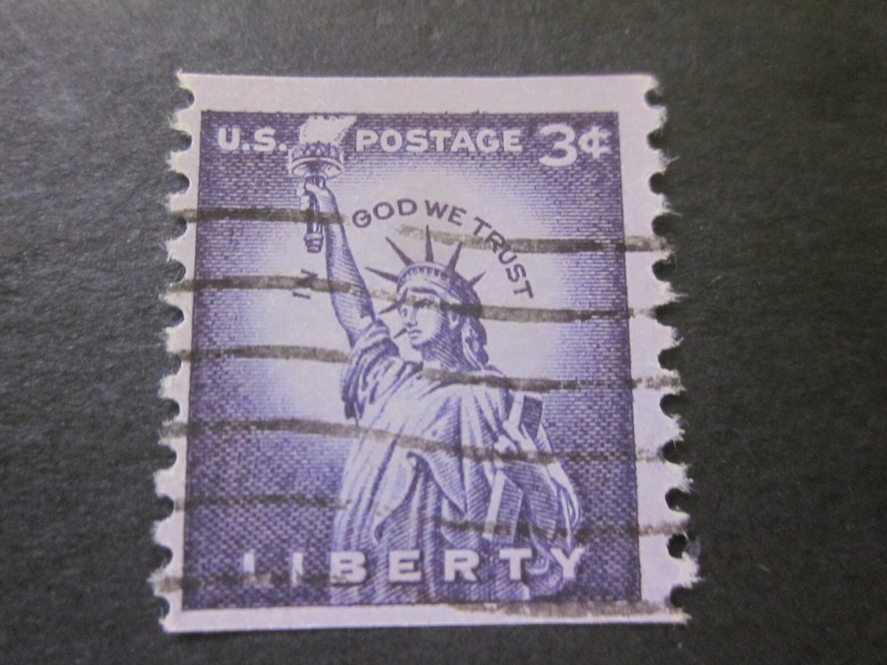 U.S. stamp–rare 3cent Statue of Liberty-purple