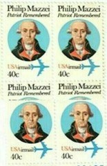 PHILIP MAZZEI PATRIOT REMEMBERED-Block of 4 Collectible Unused 1980 Stamps