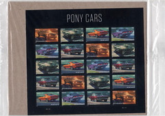 USPS Pony Cars Sheet of 20 Forever Stamps – Sealed