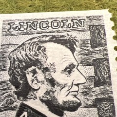 Vintage Black & White Abraham Lincoln US 4 Cents Postage Stamp 4c
