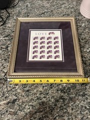 Professionally Framed 20 Love: «Pansies in a Basket» US Forever Postage Stamps
