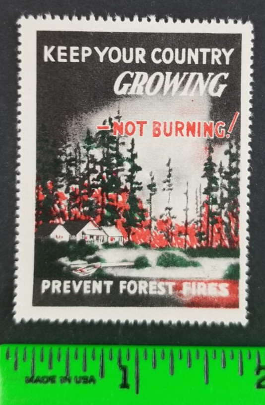 Vintage Prevent Forest Fires Poster Stamp