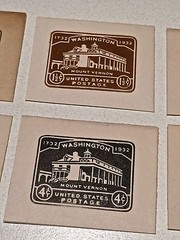 UNUSED CUT SQ. LIBERTY BELL; WASHINGTON; BI-CENT. ISSUE SET OF 6 1932