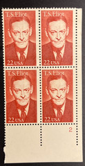 postage stamps T.S. Eliot 22 cents – 4 stamps unused still perforated